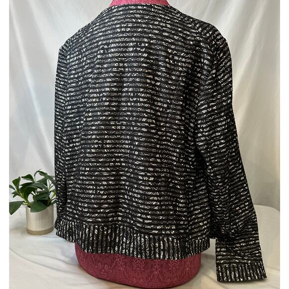 The Limited Black Lace Nylon & Cotton Long Sleeve Full Zip Casual Jacket 1x - Picture 5 of 7